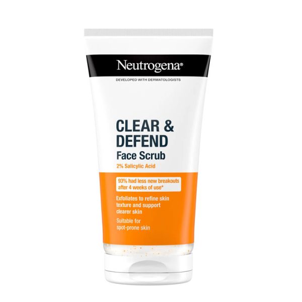 Neutrogena Clear & Defend 2% Salicylic Acid Face Scrub - 150ml