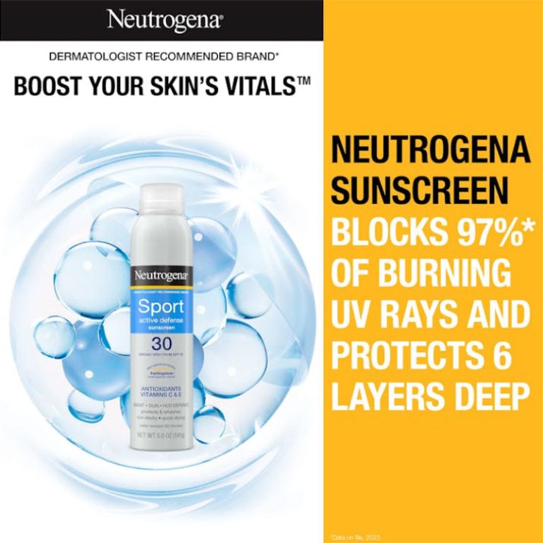 Neutrogena Sport Active Defense With Broad Spectrum Spf 30 Sunscreen Spray - 141g
