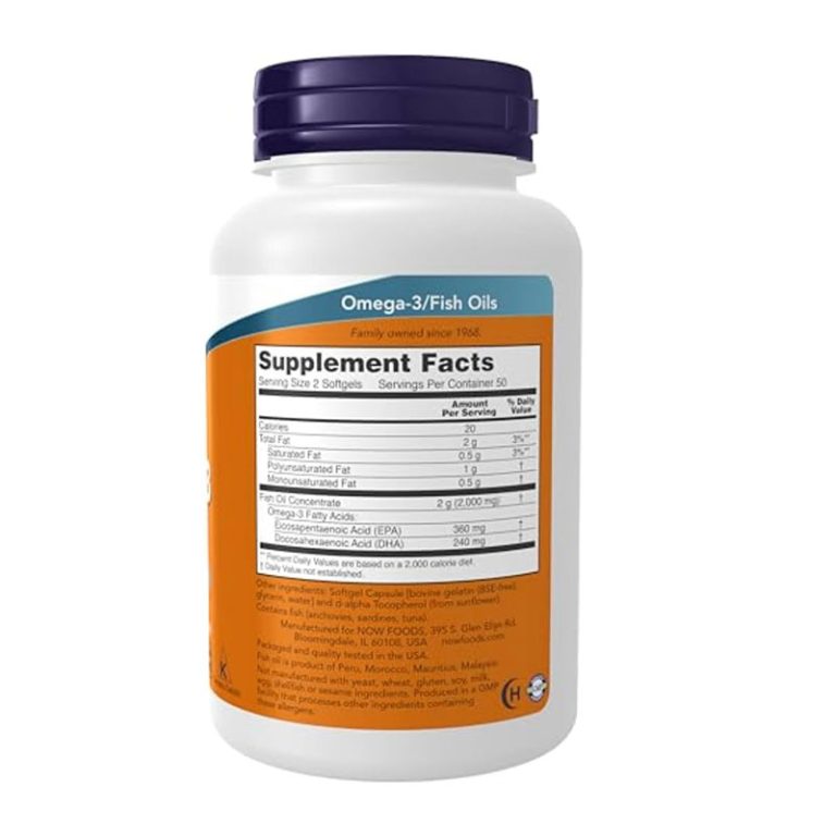 Now Foods Omega 3 1000mg 100 Softgels