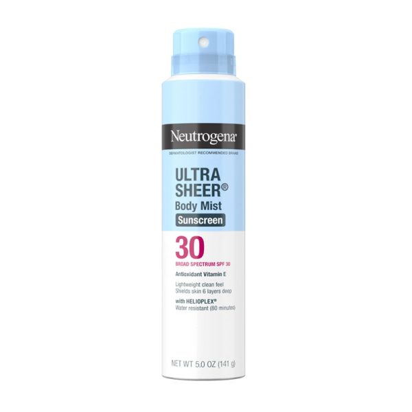 Neutrogena Ultra Sheer Body Mist Sunscreen Spray Broad Spectrum SPF 30 - 141g