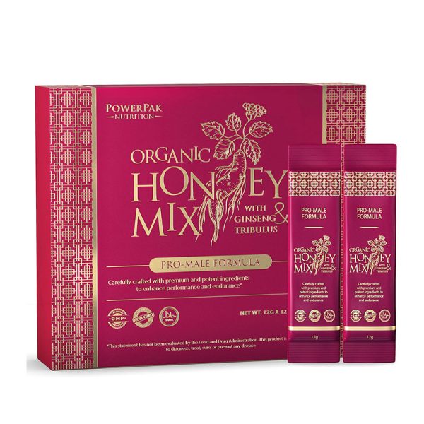 POWERPAK Nutrition Organic Honey Mix with Ginseng Tribulus 12g*12 Sachets