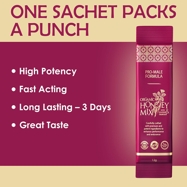 POWERPAK Nutrition Organic Honey Mix with Ginseng Tribulus 12g*12 Sachets
