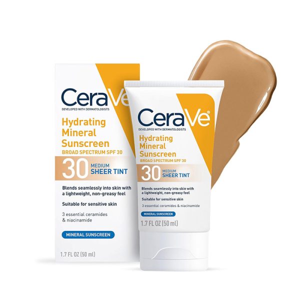 CeraVe Hydrating Mineral Sunscreen SPF 30 Medium Sheer Tint - 50ml