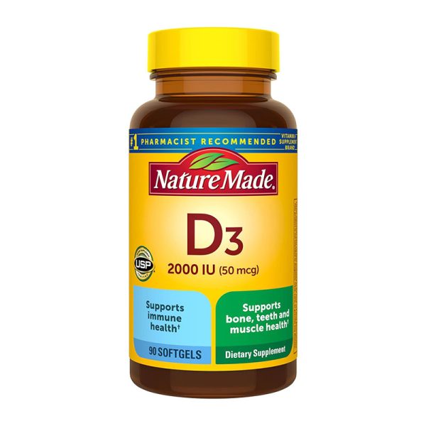 Nature Made Vitamin D3 Vitamin D 2000 IU (50 mcg) - 90 Softgels