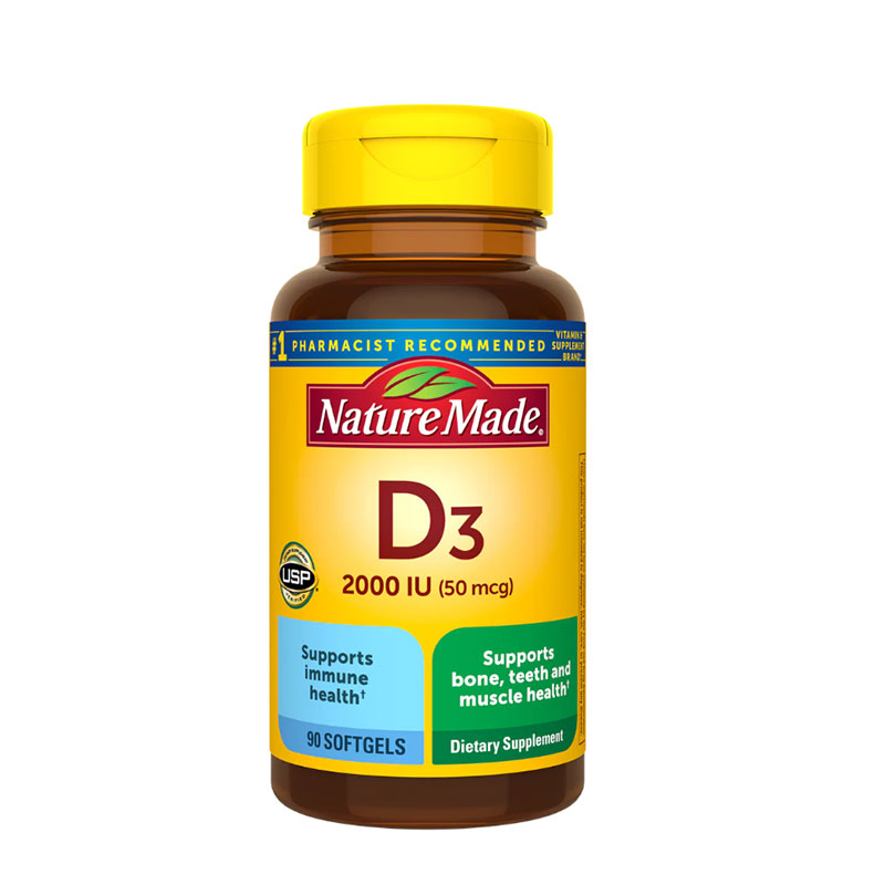 Nature Made Vitamin D3 Vitamin D 2000 IU (50 mcg) - 90 Softgels