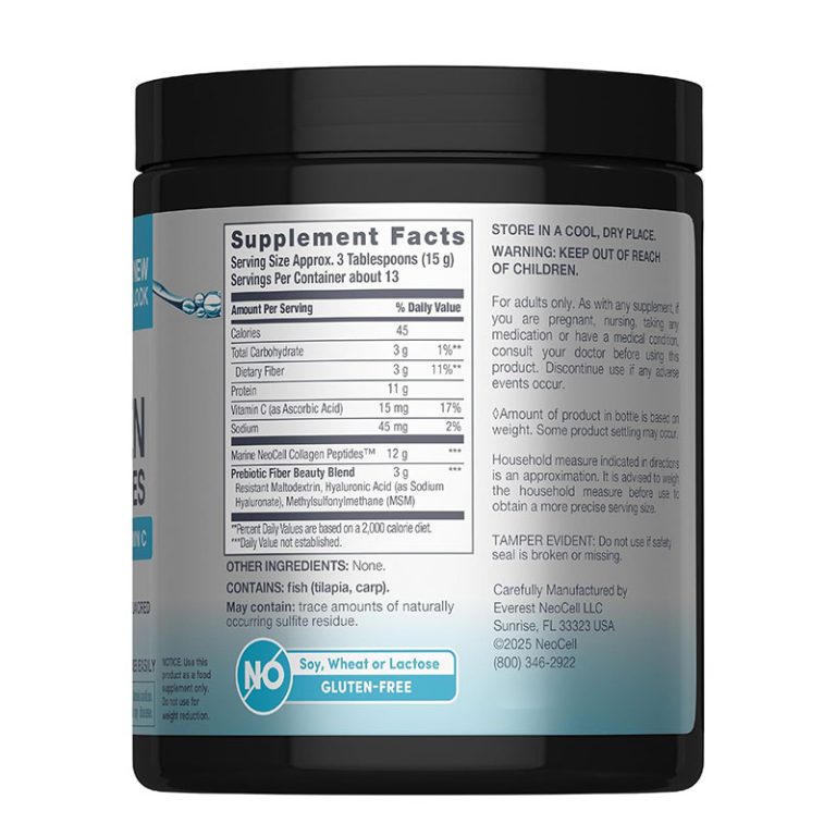 NeoCell Marine Collagen Peptides + Hyaluronic Acid, MSM & C - (200g) Powder