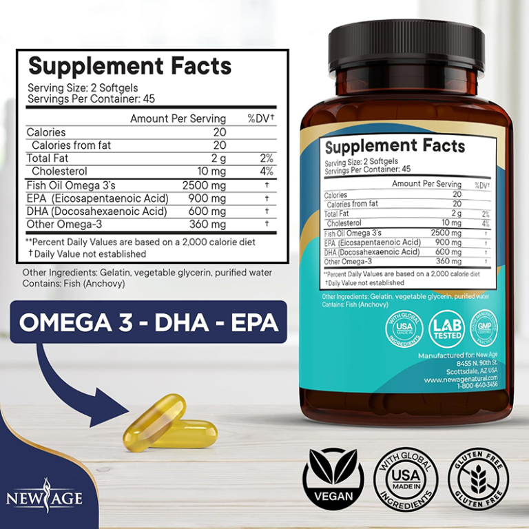 New Age Fish Oil 2500mg - 90 Softgels