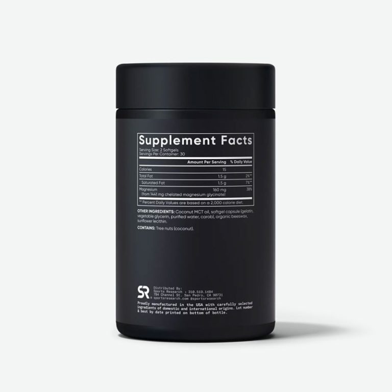 Sports Research Magnesium Glycinate 160 mg 90 Capsules