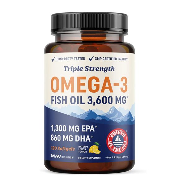 Triple Strength Omega 3 Fish Oil 3600 mg - 120 Capsules