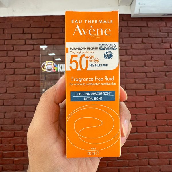 Avene Fragrance-Free Fluid spf 50 3-Second Absorption Ultra-Light Sunscreen - 50ml