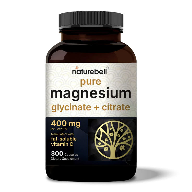 NatureBell-Pure-Magnesium-Glycinate-+-Citrate-400mg---300-Capsule-0 NatureBell Pure Magnesium Glycinate + Citrate 400mg - 300 Capsule