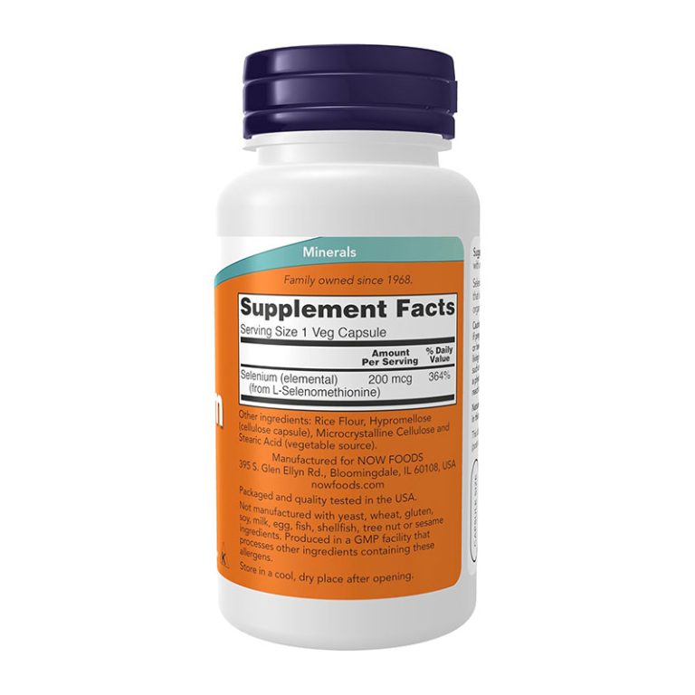 Now Foods Selenium 200 mcg 90 Veg Capsules