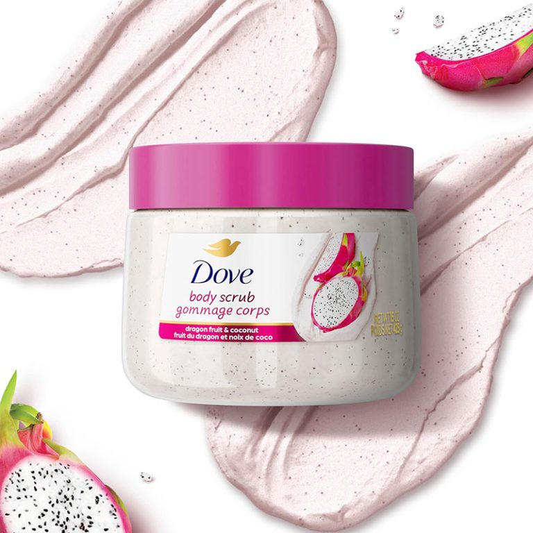Dove Body Scrub Dragon Fruit & Coconut Cream Body Scrub Exfoliates and Deeply Nourishes for Smooth, Radiant Skin - 425gm
