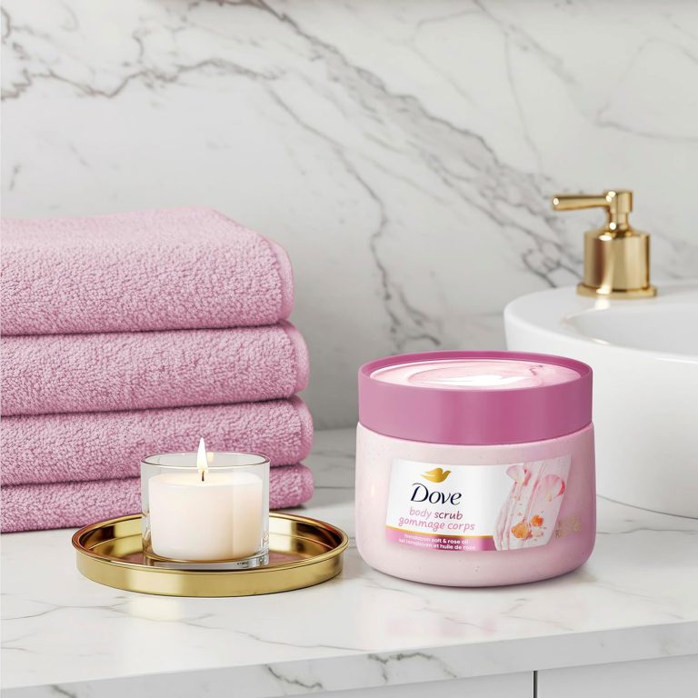 Dove Himalayan Salt & Rose Oil Body Scrub Exfoliates and Deeply Nourishes for Smooth, Radiant Skin - 425gm