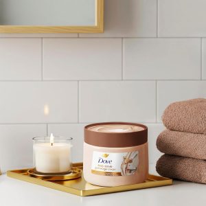 Dove Brown Sugar and Coconut Butter Body Scrub Exfoliates and Deeply Nourishes for Smooth, Radiant Skin - 425gm