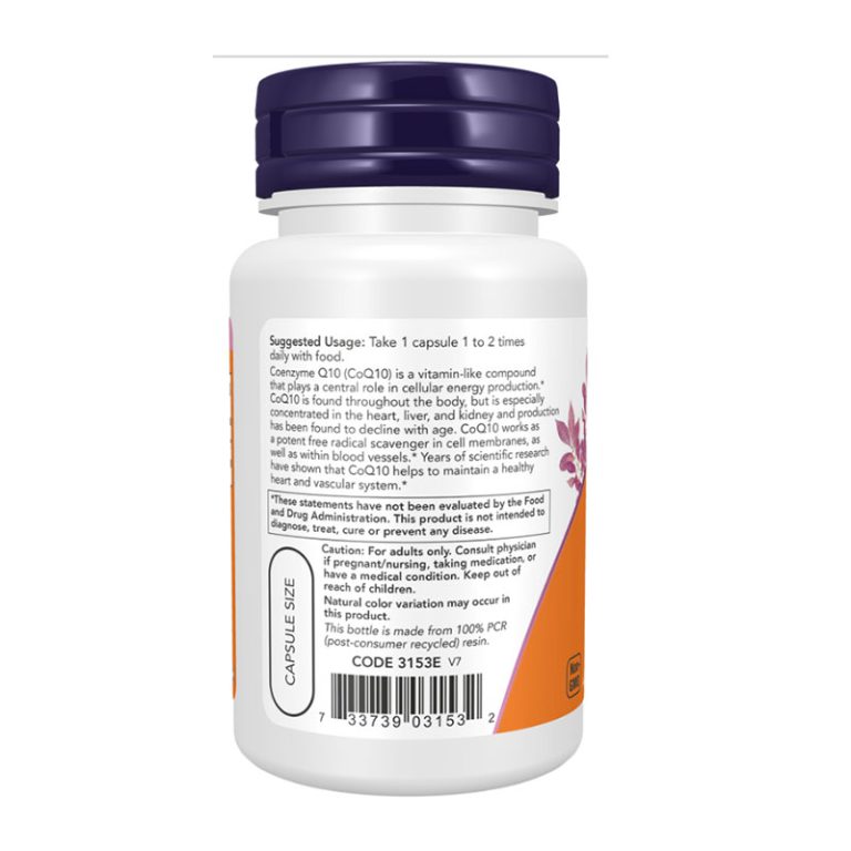 NOW Supplements CoQ10 60mg - 60 Capsules