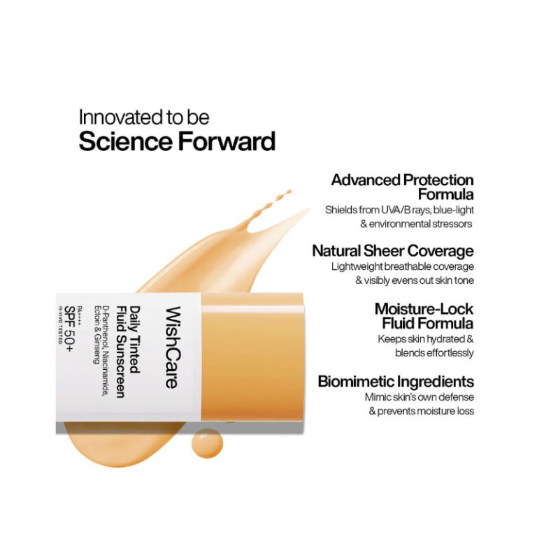 WishCare Daily Tinted Fluid Sunscreen SPF50 PA++++ (50ml)