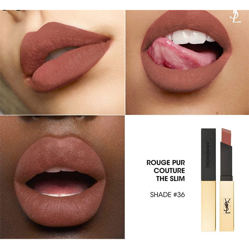 Yves Saint Laurent The Slim Leather Matte Lipstick 36 Pulsating Rosewood - 2g