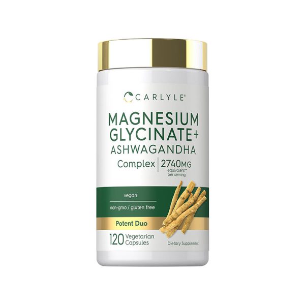 Carlyle Magnesium Glycinate with Ashwagandha | 120 Vegetarian Capsules
