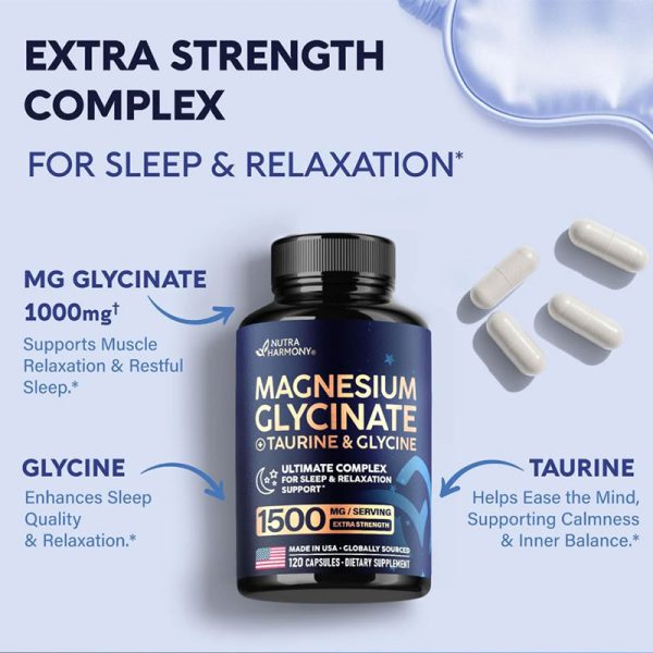NUTRAHARMONY Magnesium Glycinate 1500MG 120 Capsules