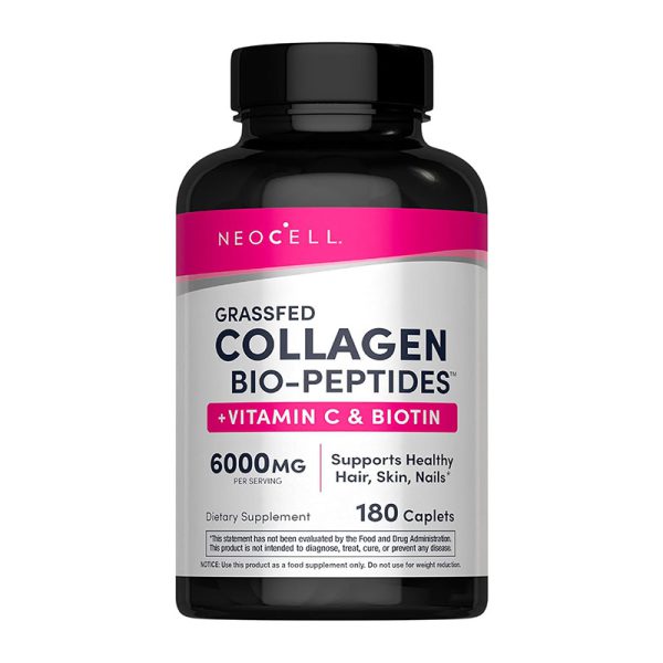 NeoCell Grassfed Collagen Bio-Peptides + C & Biotin 180 Caplets