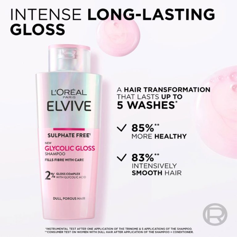 L'oreal Elvive Glycolic Gloss Sulphate Free Shampoo - 200ml