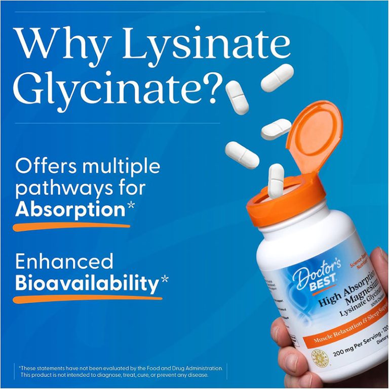 Doctor’s Best High Absorption Magnesium Glycinate Lysinate 200mg - 240 Tablets