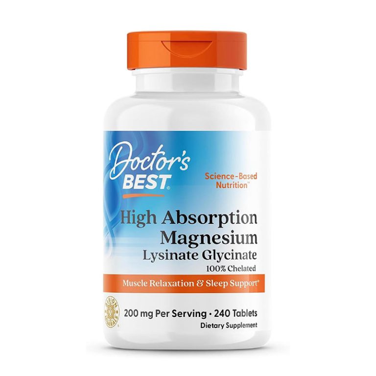 Doctor’s Best High Absorption Magnesium Glycinate Lysinate 200mg - 240 Tablets