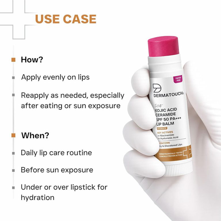 Dermatouch Kojic Acid Ceramide Tinted Lip Balm SPF 50 PA+++ Tinted Pink 5g