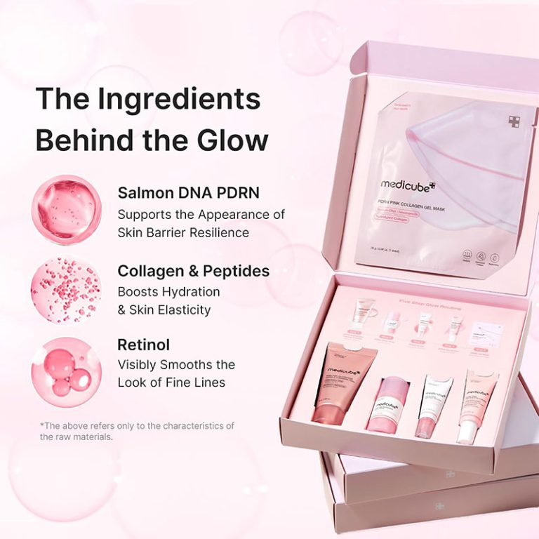 Medicube Starter Kit PDRN Glow Essentials, Mini 5-Step Skincare Travel Set